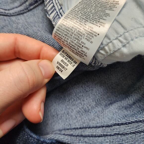 Old Navy Womens High Waisted Wow Wide Leg Jeans Size 12 Petite River Dark Wash - Picture 9 of 13